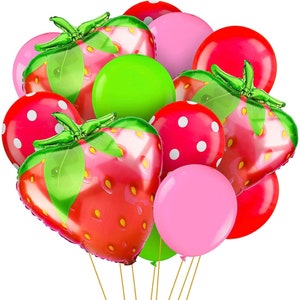 Set of 33 Strawberry balloons, Strawberry Shortcake, ONE Birthday, Strawberry party, strawberry, berry sweet birthday, Strawberry Birthday