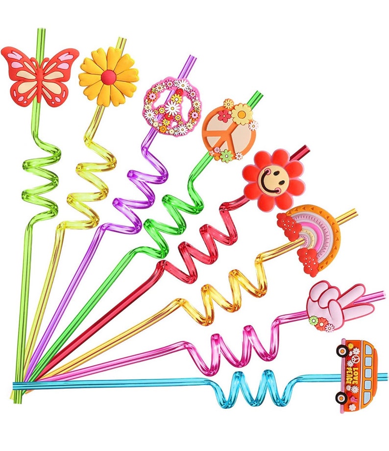 Groovy Straw, Groovy Party, Groovy Birthday, Two Groovy straw , two groovy party favors, Groovy, two groovy favors, groovy favors, groovy image 1