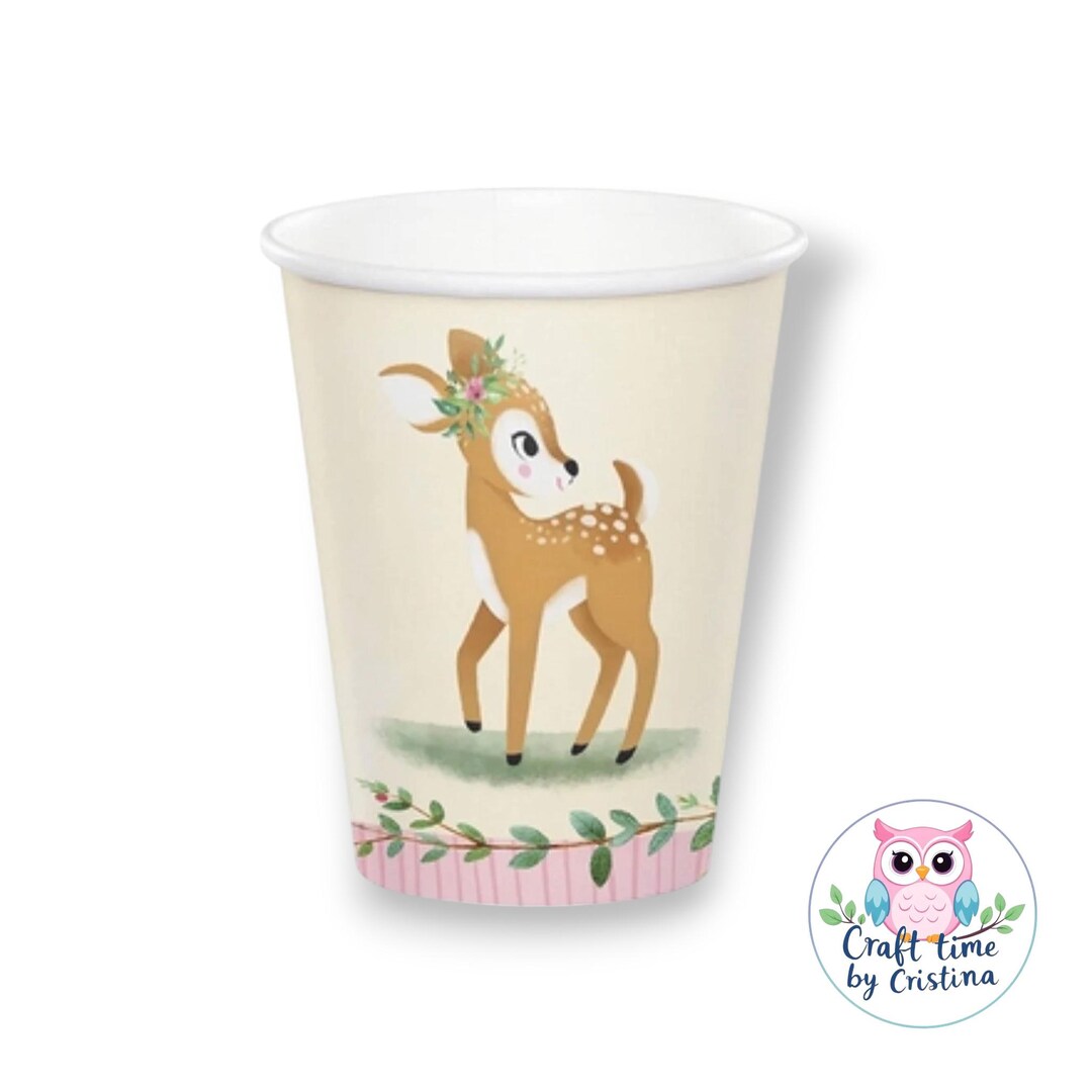 Little Deer Paper Cups, Deer Party Favors, Woodland Party Favors ...