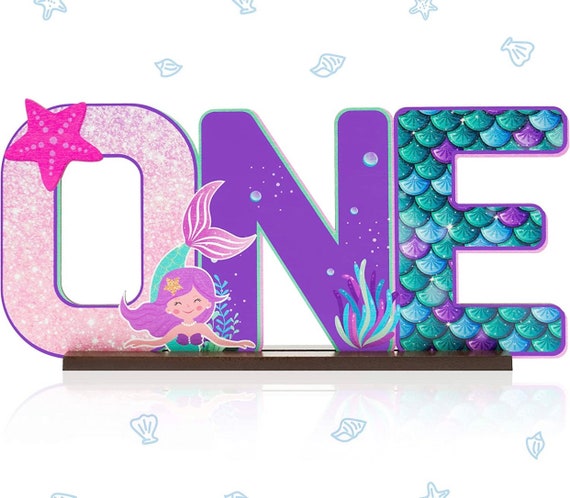 Mermaid Party letters, Mermaid Party Goodie Candy Bags, Mermaid wood letters, Mermaid treat bags, mermaid one letters, mermaid party, mermai Il_570xn