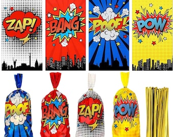 Super hero  treat Bags, Super hero favor Bags, super hero birthday, Super hero  party favors, super hero cellophane bags, super hero