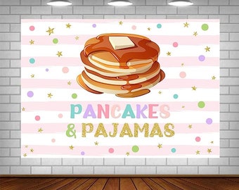 pancakes and pajamas backdrop, sleepover backdrop, breakfast backdrop, pancakes and pajamas, pancakes and pajamas birthday, pancakes and paj