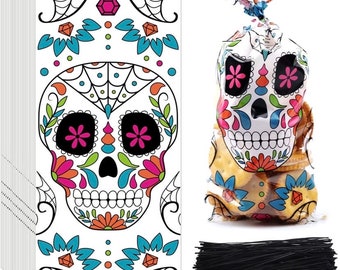 Halloween treat bags, Day of the dead treat bags, Halloween Party Bag, Dia de muertos, Candy Treat bags, Halloween party decor