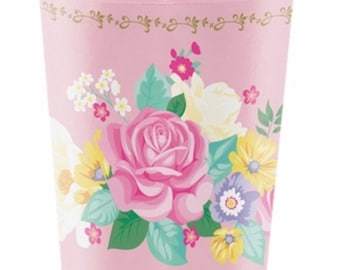 Tea Party cups, Garden Party, Floral Tea Party, Tea Baby Shower, Wedding Shower Tea, Tea Birthday, Tea for Two, Tea Party Birthday Floral