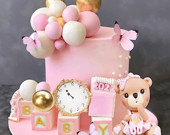 We Can Bearly Wait Cake Topper, Teddy Bear Baby Shower Cake Topper ...