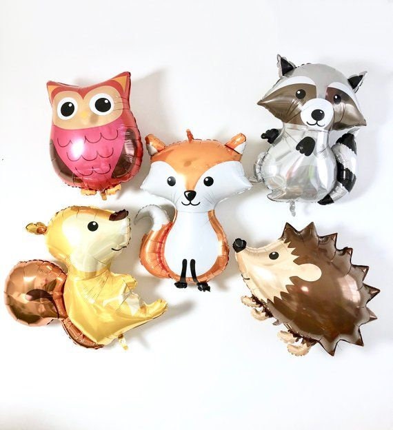Woodland Animal Balloons, Woodland Baby Shower, Woodland Party, Woodland Animal Party, Woodland Bunny Deer Fox Owl Raccoon Squirrel Hedgehog Il_570xn