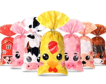 down on the farm Treat bags, Farm Party, Farm birthday, down on the farm Party, Farm Baby Shower, farm first birthday, farm favors