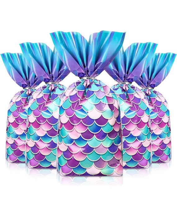 Mermaid Party Favors Bags, Mermaid Party Goodie Candy Bags, Mermaid Cellophane Treat Bags, Mermaid treat bags, mermaid cellophane bags Il_570xn