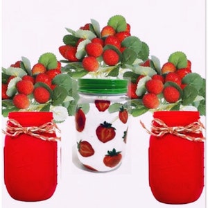 Strawberry Jar, Strawberry Centerpieces, Strawberry, Strawberry Theme, Strawberry Party, Strawberry shortcake party, Strawberry birthday image 1