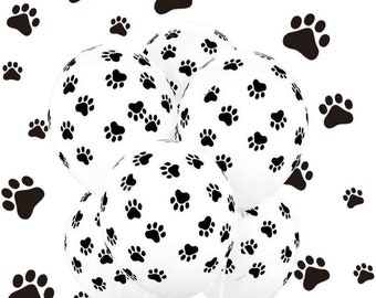 Paw Print Balloons, Dog Party, Birthday Party Balloons Paw Patrol Decor, Paw White Balloon Dog Paw balloons, Animal paw, dog balloons, dog