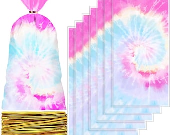 Tie dye treat Bags, tie dye favor Bags, tie dye birthday, tie dye party favors, cellophane bags, tie dye party, tie dye, tie dye party decor