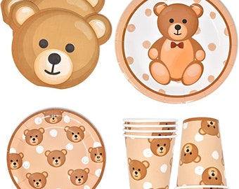 Teddy Bear Party Small Plates- We Can Bearly Wait Baby Shower