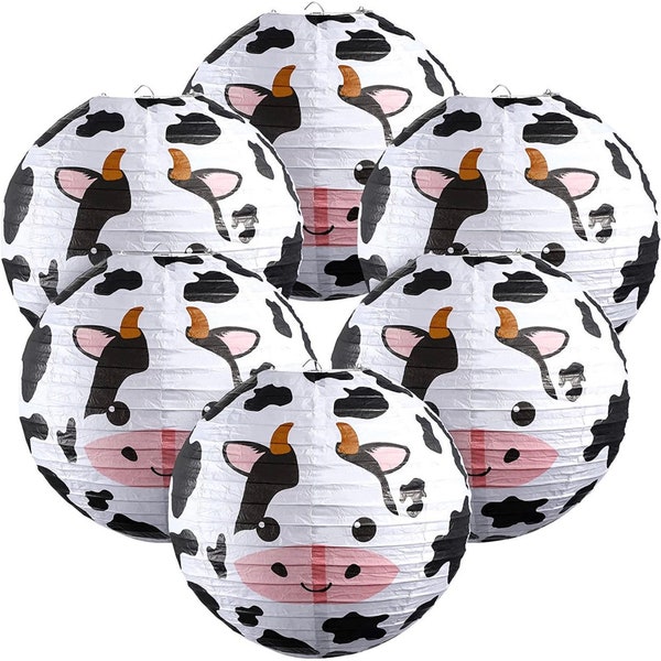 Cow Lantern, Cow Party Decorations, Cow birthday, Cow Birthday Party, Holly cow centerpieces, Cow paper lantern, holly cow birthday, cow