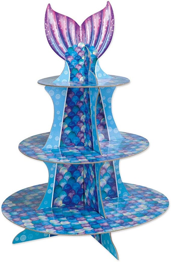 Mermaid cupcake stand, under the sea cupcake stand, mermaid birthday, mermaid party favors, cupcake stand, mermaid party, under the sea Il_570xn