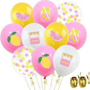 Lemon balloons, Lemon Party, lemonade balloons, lemonade party, Lemon Birthday, pink lemonade Party, lemon, lemon treat bags, pink lemonade