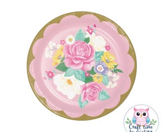 Tea Party Plates, Garden Party, Floral Tea Party, Tea Baby Shower, Wedding Shower Tea, Tea Birthday, Tea for Two, Tea Party Birthday Floral