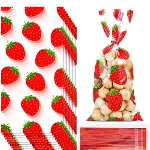 Strawberry bags, Strawberry Shortcake, ONE Birthday, Strawberry party, strawberry decor, berry sweet birthday, Strawberry Birthday