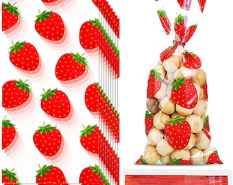 Strawberry bags, Strawberry Shortcake, ONE Birthday, Strawberry party, strawberry decor, berry sweet birthday, Strawberry Birthday