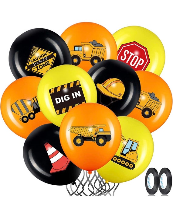 Construction balloons, construction, construction birthday, construction party, excavator balloons, dump truck balloon, forklift balloon Il_570xn