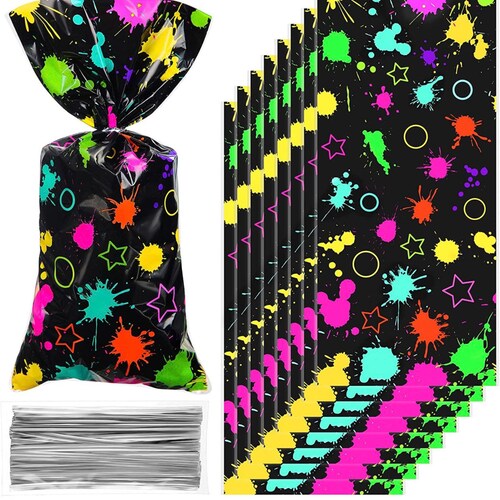 Glow Treat Bags Glow Favor Bags Glow Birthday Glow Party Etsy