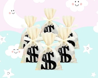 money bag Theme Party Treats Bags, money party, money bag Candy Bags, cash party, money Birthday, cash treat bags Party, money bag