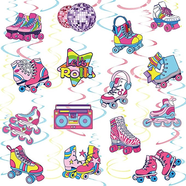 Roller skates hanging decoration, roller skates Party, roller skates Birthday, roller skates hanging, rollin decorati, roller skates, skates image 1