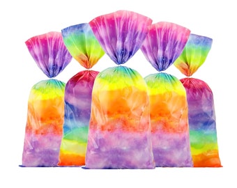 Tie dye treat Bags, tie dye favor Bags, tie dye birthday, tie dye party favors, cellophane bags, tie dye party, tie dye, tie dye party decor