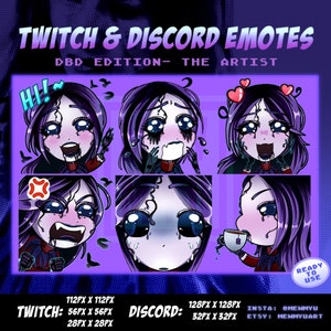 Artist/ Carmina Mora / DBD / Chibi Twitch & Discord Emotes