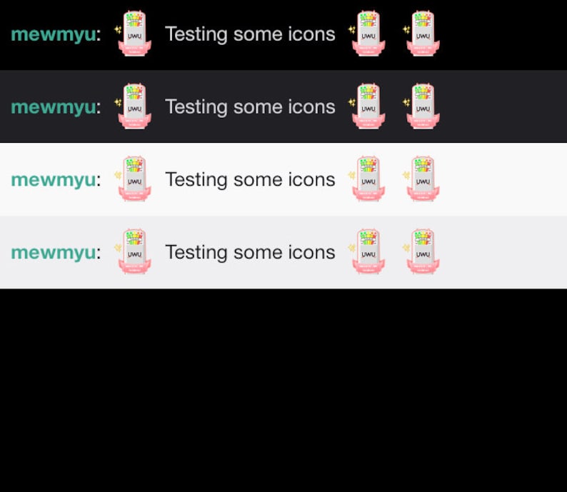 May include: A digital illustration of a pink and white phone with a rainbow screen and the text "UWU" on the screen. The phone has a gold star on the top and is surrounded by a pink and white frame. The text "Testing some icons" is displayed above the phone.