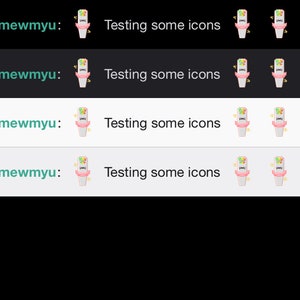 May include: A pink and white container with a colorful design and the text "UWU" on it. The container is decorated with stars and has a pink ribbon. The text "Testing some icons" is also visible in the image.