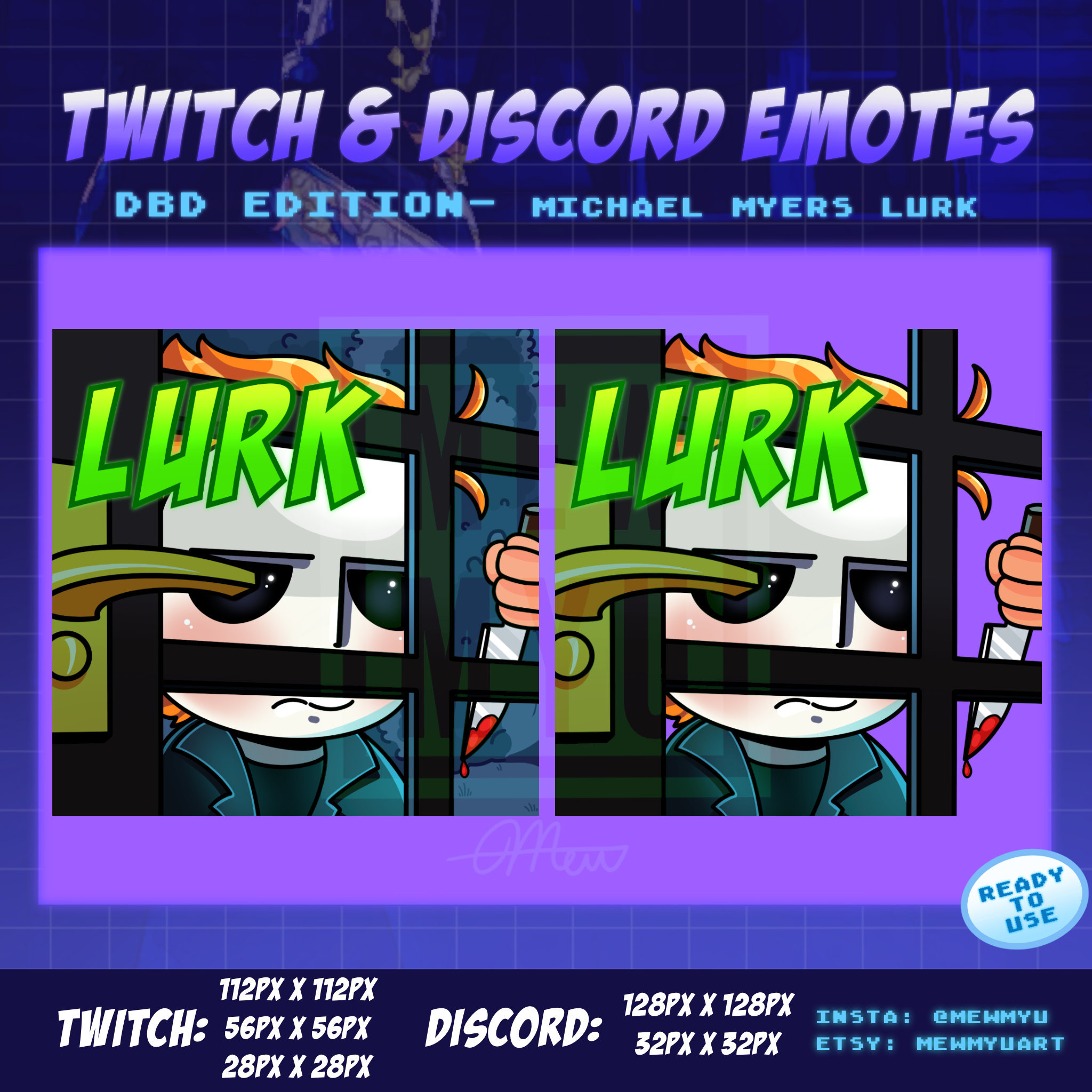 Michael Myers Dbd Meme Lurk Chibi Twitch Discord Etsy Michael Myers Dbd Meme Lurk Chibi Twitch Discord Etsy