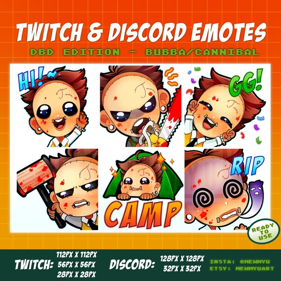 Cannibal Bubba Sawyer Dbd Chibi Twitch Discord Emotes Etsy