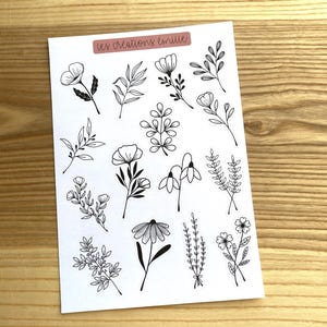 Autocollants - Fleurs minimalistes