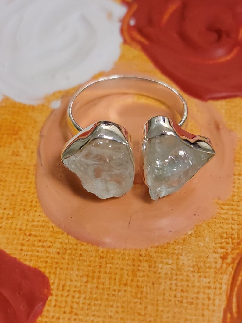 Minimalist Ring Heavy Silver Ring Mothers Day Gifts Open Circle Ring RAW STONE RING Silver Midi Ring