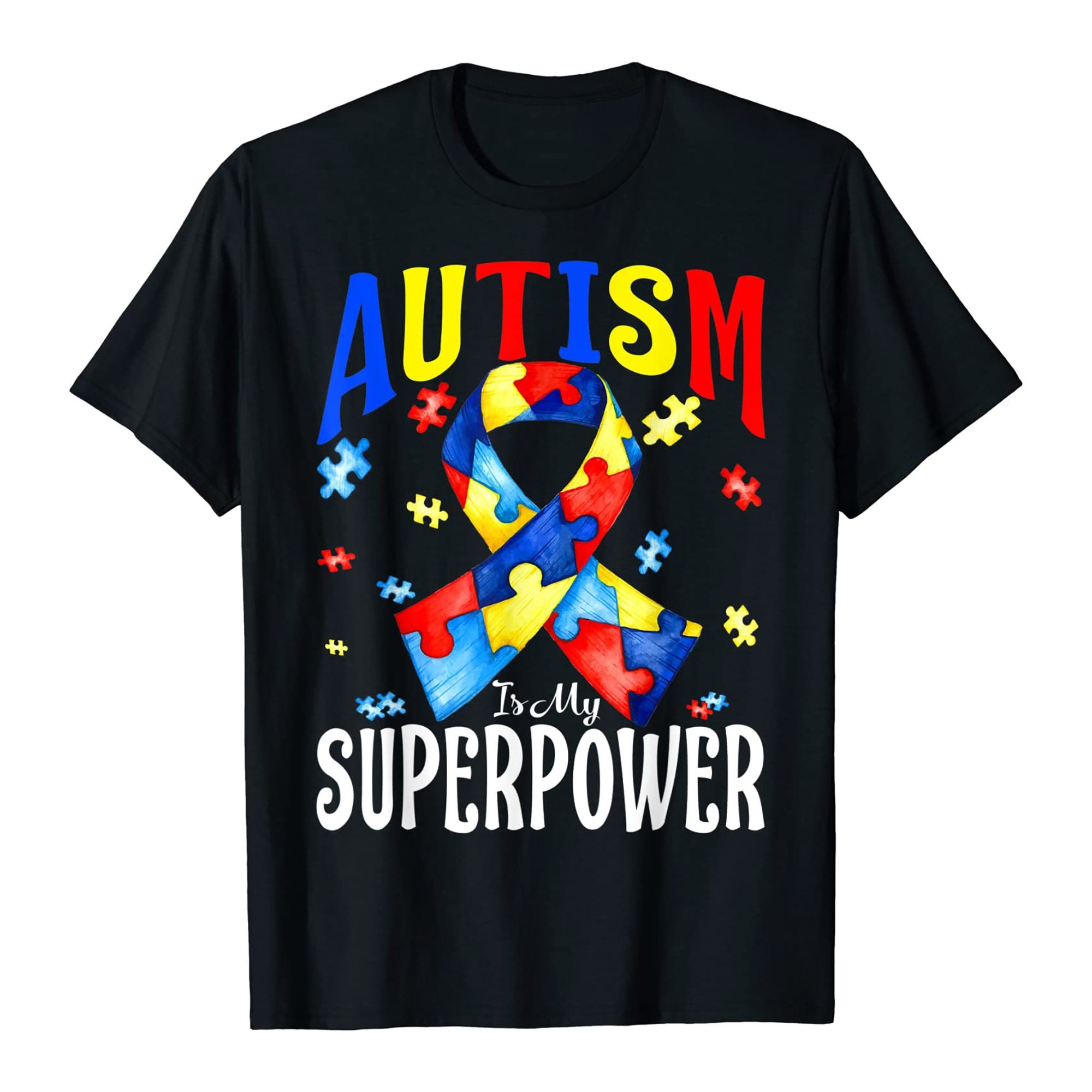 Autism Is My Superpower Shirt Autism Awareness Ribbon Puzzle | Etsy