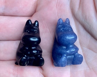 Mini Crystal Hippo, crv188, Obsidian Hippo, Rose Quartz Hippo, Lepidolite Hippo, Aventurine Hippo