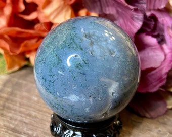 Sfera di agata muschiata, sph123, #11, sfera grande di agata muschiata da 49 mm, sfera di cristallo