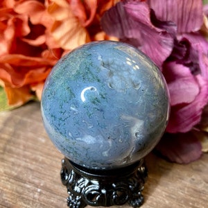 Moss Agate Sphere, sph123, #11, 49mm Large Moss Agate Sphere, Crystal Sphere