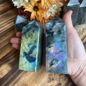 Labradorite Tower, twr388, Blue Labradorite Point, Crystal Tower, Polished Crystal Point