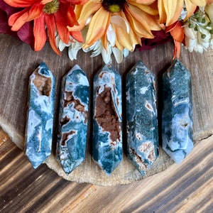 Moss Agate Double Point, twr357, Moss Agate Double Terminated, Crystal DT
