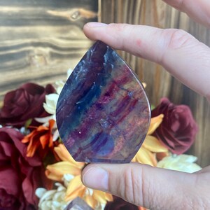 Fluorite Teardrop, twr192, Fluorite Freeform, Rainbow Fluorite