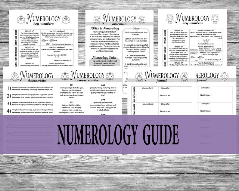 Numerology Cheat Sheets, Printable Numerology Guide, Learn Numerology, Angel Numbers, Number Meanings, Digital Grimoire Pages, PDF 