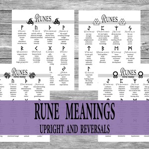 Rune Meanings Upright and Reversals, Runes Cheat Sheets, Rune Stones ...