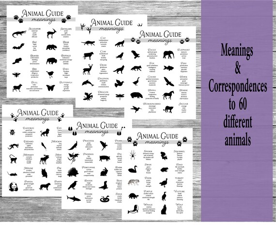 Animal Guide Pack Spirit Animals Cheat Sheet Totem Animals - Etsy Australia Animal Guide Pack Spirit Animals Cheat Sheet Totem Animals - Etsy Australia