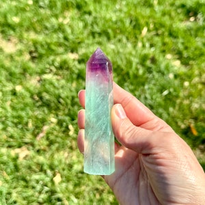Watermelon Fluorite Tower, High Quality Crystal Point, Crystal Tower, Rainbow Fluorite Point, twr245.4