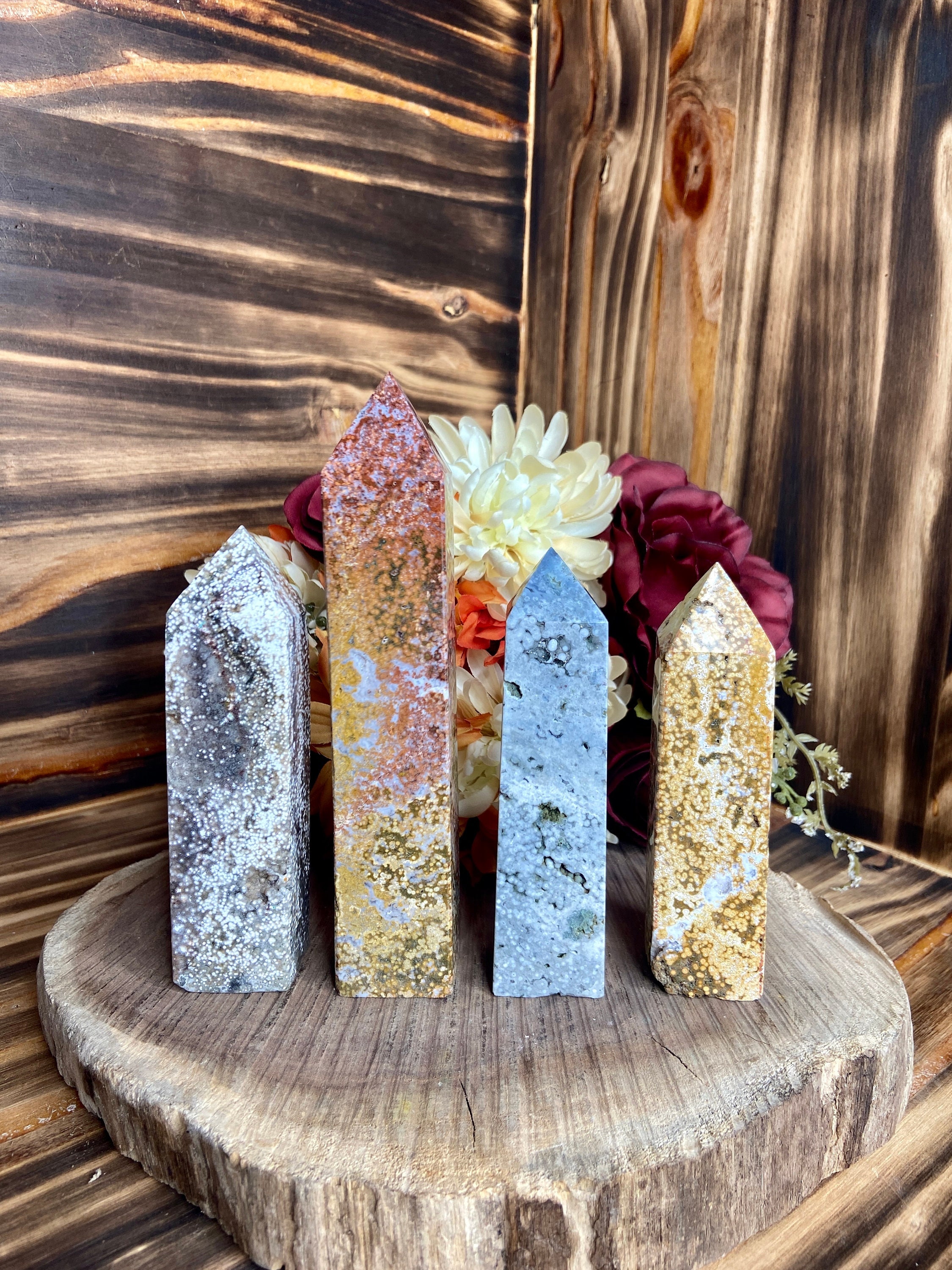 オーシャンジャスパーピラミッド　497g Ocean Jasper Tower – Crystal Love Treasures