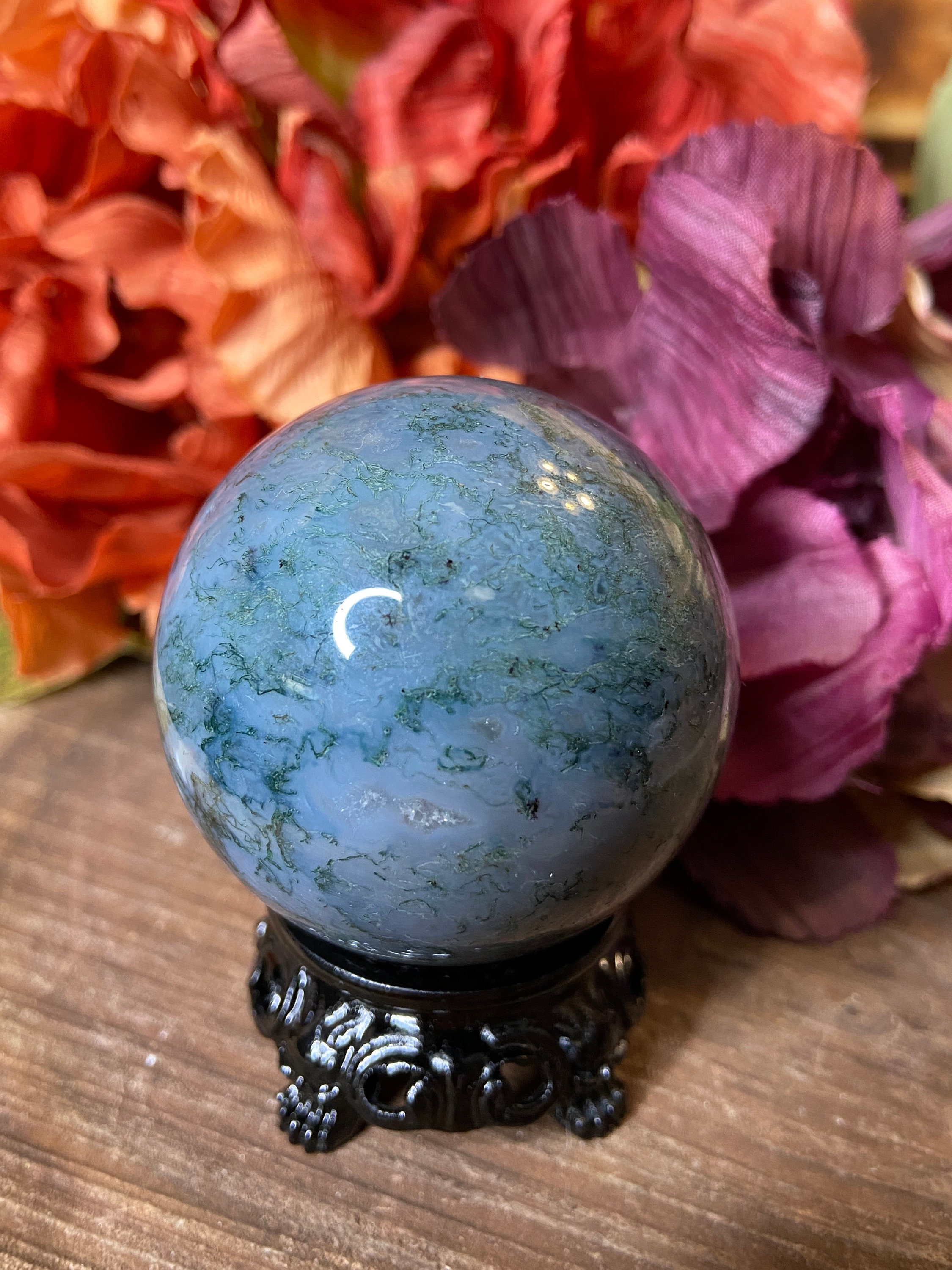 モスアゲート スフィア、sph123、#11、49 mm 大型モスアゲート