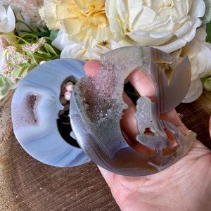 Druzy Agate Fairy, crv437, Crystal Fairy, Fairy and Moon Carving, Druzy Agate Moon