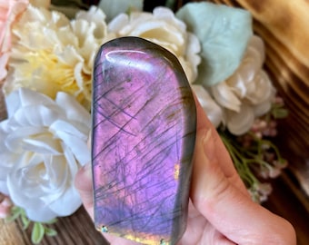 Labradorite Freeform, Crystal Freeform, msc117, Purple Labradorite