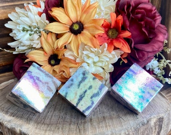 Aura Zebra Jasper Cube, msc114, Crystal Cube, Pink Zebra Jasper Cube